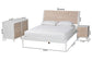 Baxton Studio Louetta Coastal White Caved Contrasting King Size 3-Piece Bedroom Set FredCo