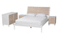 Baxton Studio Louetta Coastal White Caved Contrasting King Size 4-Piece Bedroom Set FredCo