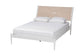Baxton Studio Louetta Coastal White Caved Contrasting Queen Size 3-Piece Bedroom Set FredCo