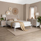 Baxton Studio Louetta Coastal White Caved Contrasting Queen Size 3-Piece Bedroom Set FredCo