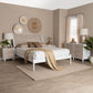 Baxton Studio Louetta Coastal White Caved Contrasting Queen Size 4-Piece Bedroom Set FredCo