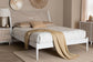 Baxton Studio Louetta Coastal White King Size Platform Bed with Carved Contrasting Headboard FredCo