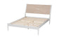 Baxton Studio Louetta Coastal White King Size Platform Bed with Carved Contrasting Headboard FredCo