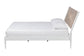 Baxton Studio Louetta Coastal White King Size Platform Bed with Carved Contrasting Headboard FredCo