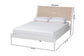 Baxton Studio Louetta Coastal White Queen Size Platform Bed with Carved Contrasting Headboard FredCo