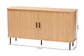 Baxton Studio Lucia Fluted Wood Sideboard - Mid-Century Modern Buffet Cabinet with Sliding Tambour Doors, 55" Wide FredCo