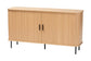 Baxton Studio Lucia Fluted Wood Sideboard - Mid-Century Modern Buffet Cabinet with Sliding Tambour Doors, 55" Wide FredCo