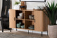 Baxton Studio Lucia Fluted Wood Sideboard - Mid-Century Modern Buffet Cabinet with Sliding Tambour Doors, 55" Wide FredCo
