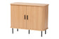 Baxton Studio Lucia Fluted Wood Storage Cabinet - Mid-Century Modern Sideboard with Sliding Tambour Doors, 35" Wide FredCo