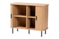 Baxton Studio Lucia Fluted Wood Storage Cabinet - Mid-Century Modern Sideboard with Sliding Tambour Doors, 35" Wide FredCo