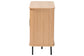 Baxton Studio Lucia Fluted Wood Storage Cabinet - Mid-Century Modern Sideboard with Sliding Tambour Doors, 35" Wide FredCo
