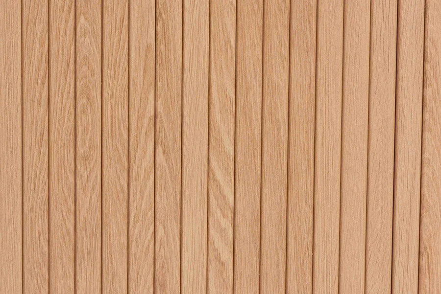 Baxton Studio Lucia Fluted Wood Storage Cabinet - Mid-Century Modern Sideboard with Sliding Tambour Doors, 35" Wide FredCo