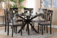 Baxton Studio Luise Modern Grey Fabric and Dark Brown Finished Wood 7-Piece Dining Set FredCo