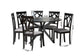 Baxton Studio Luise Modern Grey Fabric and Dark Brown Finished Wood 7-Piece Dining Set FredCo