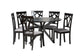 Baxton Studio Luise Modern Grey Fabric and Dark Brown Finished Wood 7-Piece Dining Set FredCo