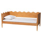Baxton Studio Malaya Modern Oak Brown Wood Full Daybed with Scalloped Edges FredCo