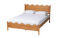 Baxton Studio Malaya Modern Oak Brown Wood Queen Platform Bed with Scalloped Edges FredCo