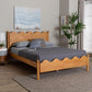 Baxton Studio Malaya Modern Oak Brown Wood Queen Platform Bed with Scalloped Edges FredCo