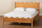 Baxton Studio Malaya Modern Oak Brown Wood Queen Platform Bed with Scalloped Edges FredCo