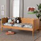 Baxton Studio Malaya Modern Oak Brown Wood Twin Daybed with Scalloped Edges FredCo