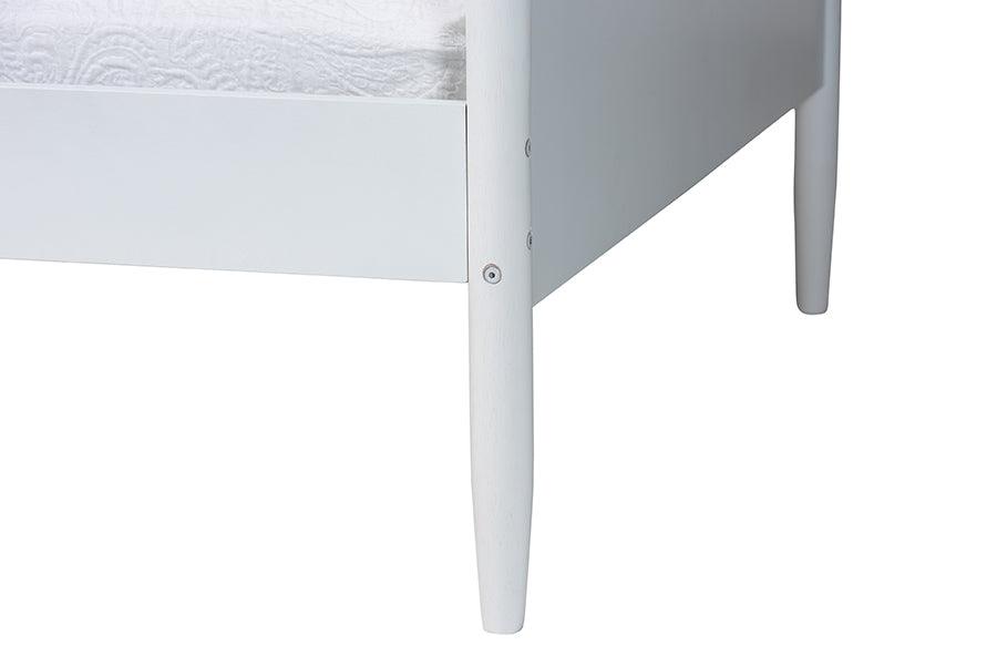 Baxton Studio Malaya Modern White Wood Full Daybed with Scalloped Edges FredCo