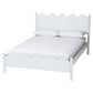 Baxton Studio Malaya Modern White Wood Full Platform Bed with Scalloped Edges FredCo