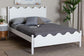 Baxton Studio Malaya Modern White Wood Full Platform Bed with Scalloped Edges FredCo