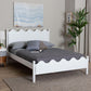 Baxton Studio Malaya Modern White Wood Full Platform Bed with Scalloped Edges FredCo