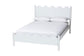 Baxton Studio Malaya Modern White Wood Full Platform Bed with Scalloped Edges FredCo