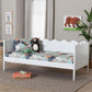 Baxton Studio Malaya Modern White Wood Twin Daybed with Scalloped Edges FredCo