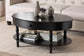 Baxton Studio Malinda Classic Black Wood 1-Drawer Coffee Table with Spindle Legs FredCo