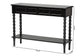 Baxton Studio Malinda Classic Black Wood 2-Drawer Console Table with Spindle Legs FredCo