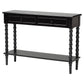 Baxton Studio Malinda Classic Black Wood 2-Drawer Console Table with Spindle Legs FredCo
