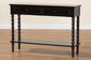 Baxton Studio Malinda Classic Black Wood 2-Drawer Console Table with Spindle Legs FredCo
