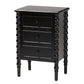 Baxton Studio Malinda Classic Black Wood 3-Drawer End Table with Spindle Legs FredCo