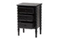 Baxton Studio Malinda Classic Black Wood 3-Drawer End Table with Spindle Legs FredCo