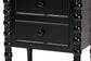 Baxton Studio Malinda Classic Black Wood 3-Drawer End Table with Spindle Legs FredCo