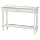 Baxton Studio Malinda Classic White Wood 2-Drawer Console Table with Spindle Legs FredCo