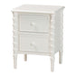 Baxton Studio Malinda Classic White Wood 2-Drawer End Table with Spindle Legs FredCo