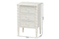 Baxton Studio Malinda Classic White Wood 3-Drawer End Table with Spindle Legs FredCo