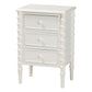 Baxton Studio Malinda Classic White Wood 3-Drawer End Table with Spindle Legs FredCo