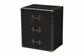 Baxton Studio Mallison Vintage Black Canvas 3-Drawer End Table FredCo
