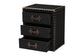 Baxton Studio Mallison Vintage Black Canvas 3-Drawer End Table FredCo