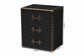 Baxton Studio Mallison Vintage Black Canvas 3-Drawer End Table FredCo
