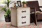 Baxton Studio Mallison Vintage White Canvas 3-Drawer End Table FredCo