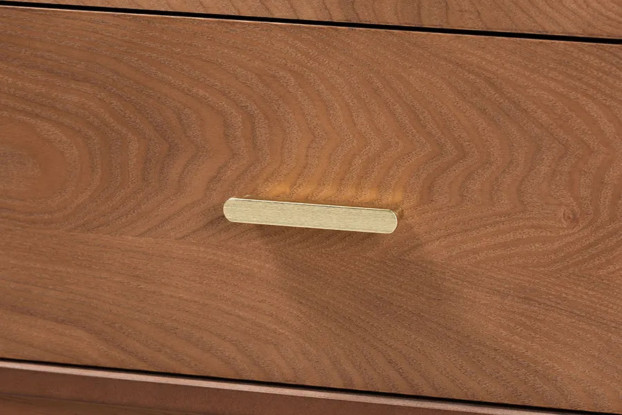 Baxton Studio Mandolin Mid-Century Ash Walnut Wood 2-Drawer Nightstand FredCo