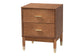 Baxton Studio Mandolin Mid-Century Ash Walnut Wood 2-Drawer Nightstand FredCo