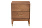 Baxton Studio Mandolin Mid-Century Ash Walnut Wood 2-Drawer Nightstand FredCo