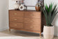Baxton Studio Mandolin Mid-Century Ash Walnut Wood 6-Drawer Dresser FredCo