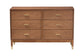 Baxton Studio Mandolin Mid-Century Ash Walnut Wood 6-Drawer Dresser FredCo